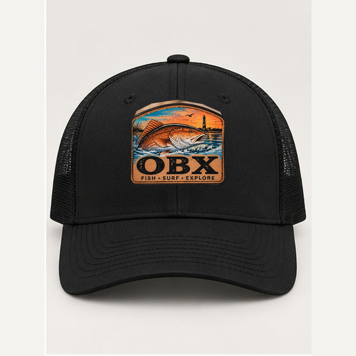 OBX Large Patch #1 on Black / Black hat