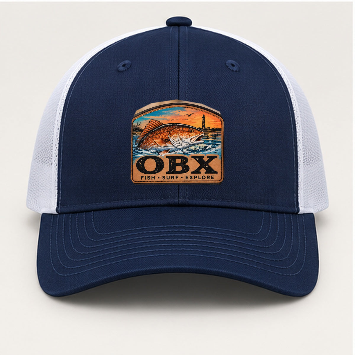 OBX Large Patch #1 on Navy / White hat