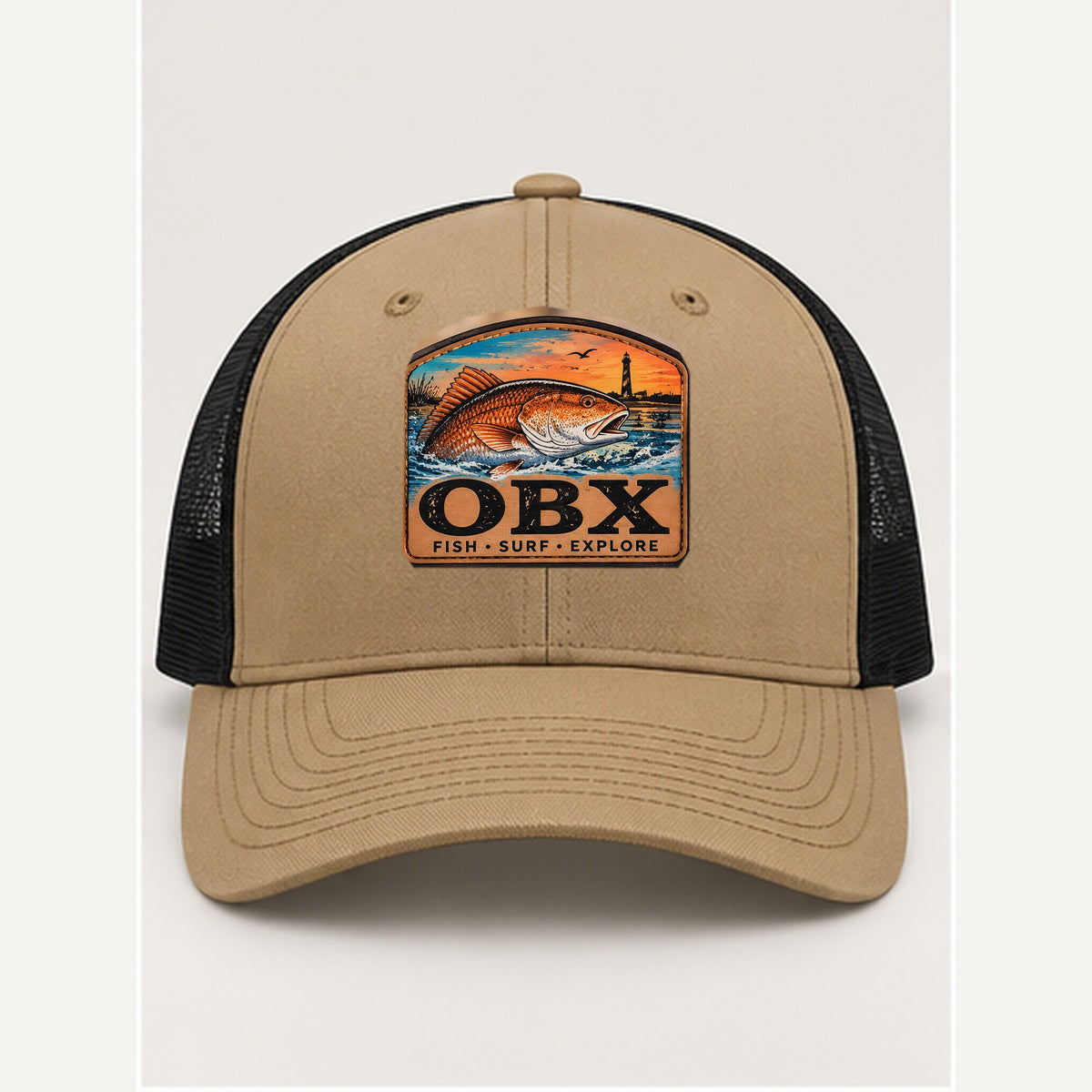 OBX Large Patch #1 on Tan / Black hat