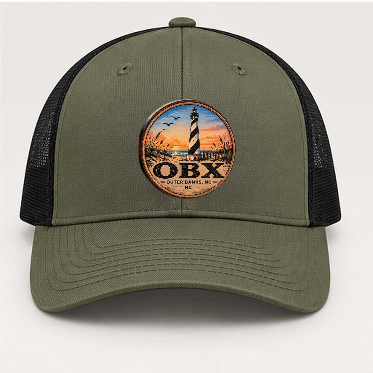 OBX Large Patch #2 on Loden / Black hat