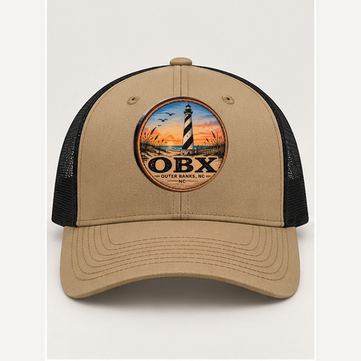 OBX Large Patch #2 on Tan / Black hat