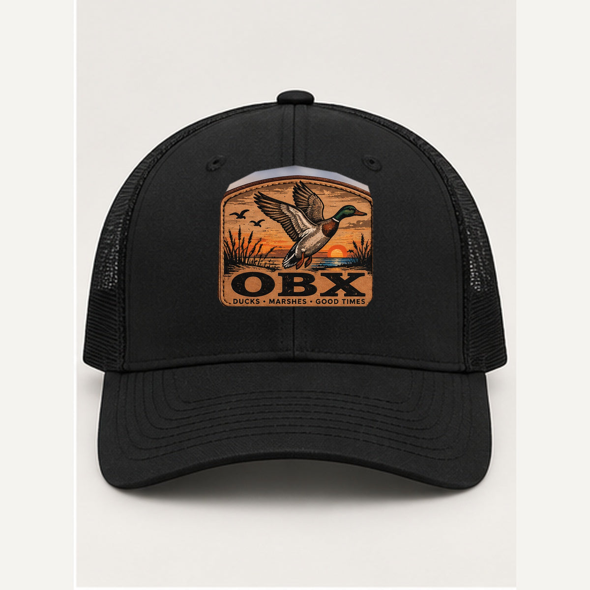 OBX Large Patch #3 on Black / Black hat