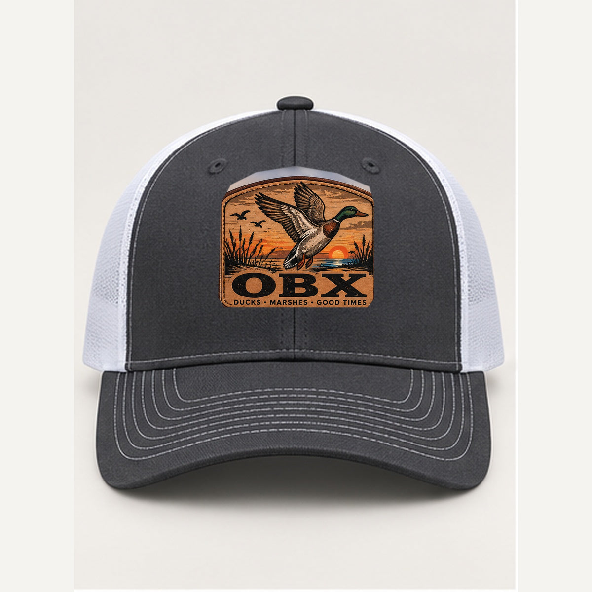 OBX Large Patch #3 on Charcoal / White hat