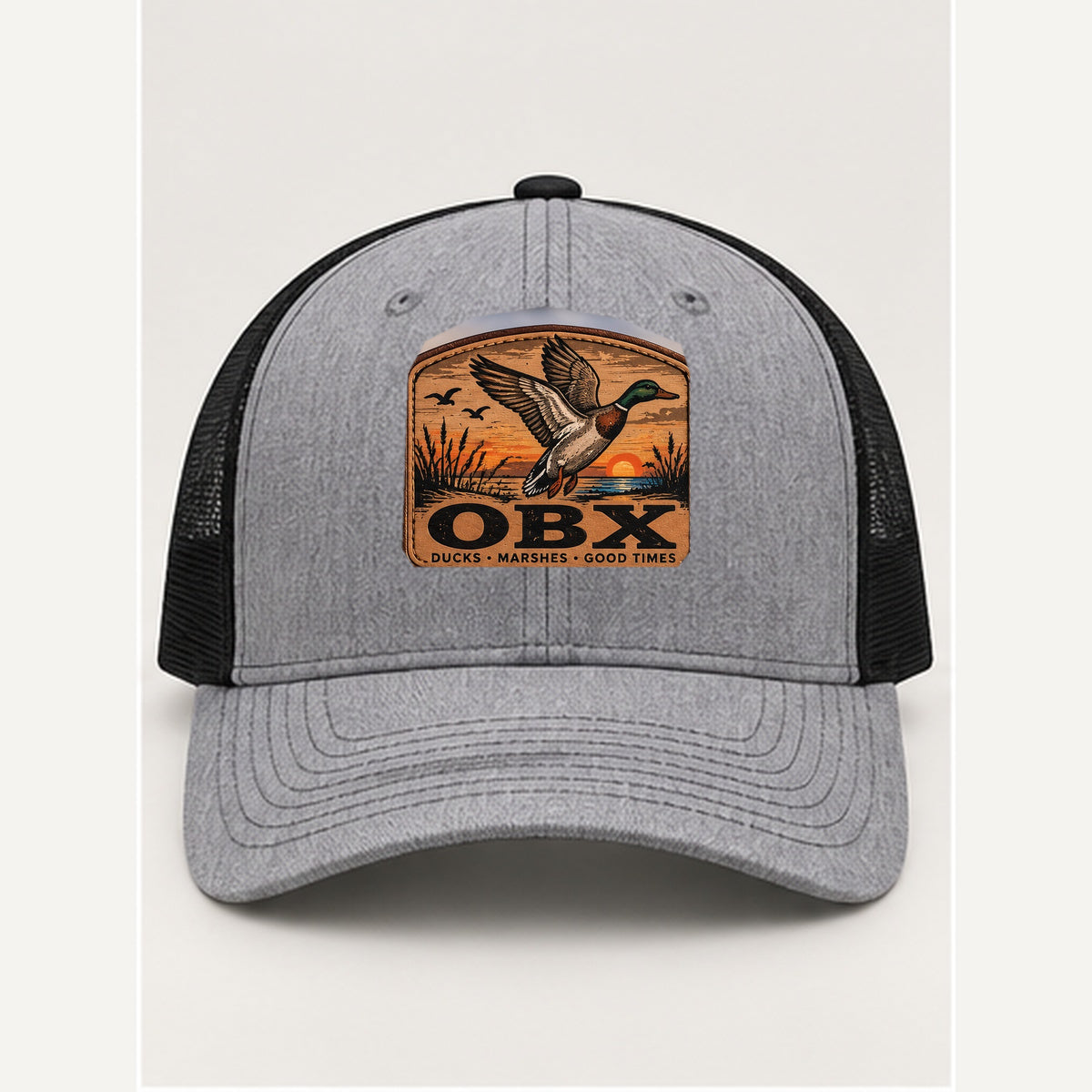 OBX Large Patch #3 on Heather Grey / Black hat