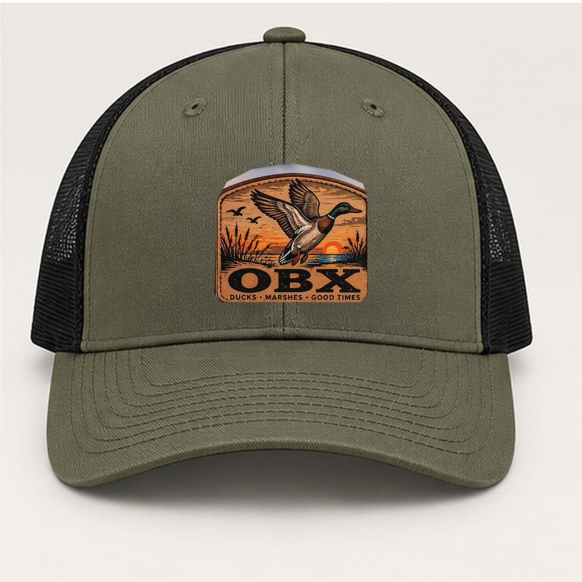 OBX Large Patch #3 on Loden / Black hat