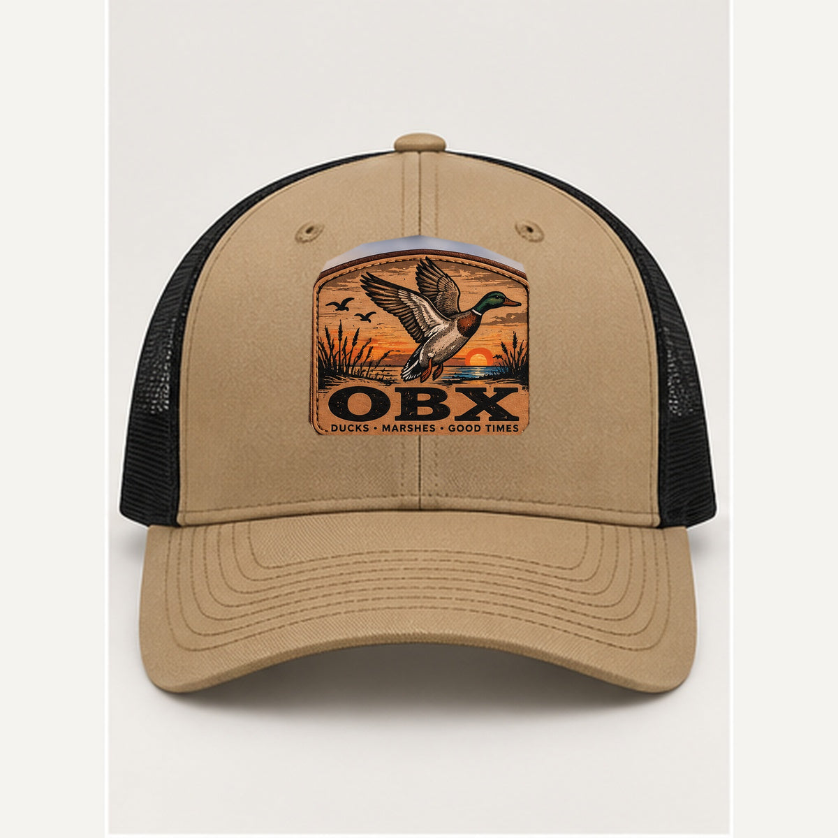 OBX Large Patch #3 on Tan / Black hat