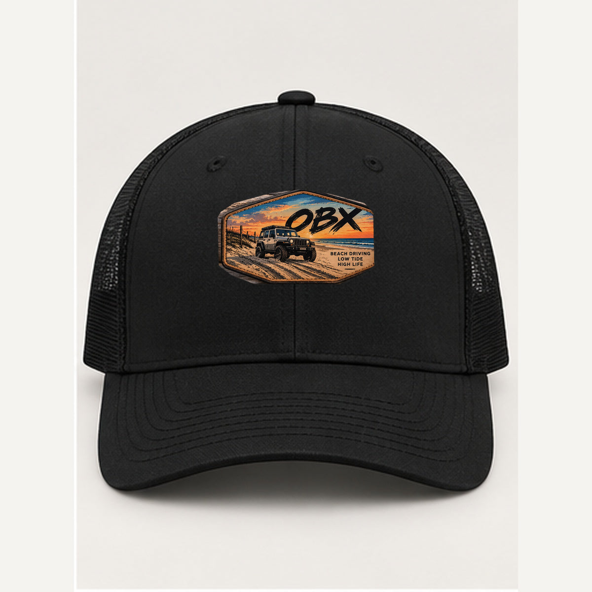 OBX Large Patch #4 on Black / Black hat