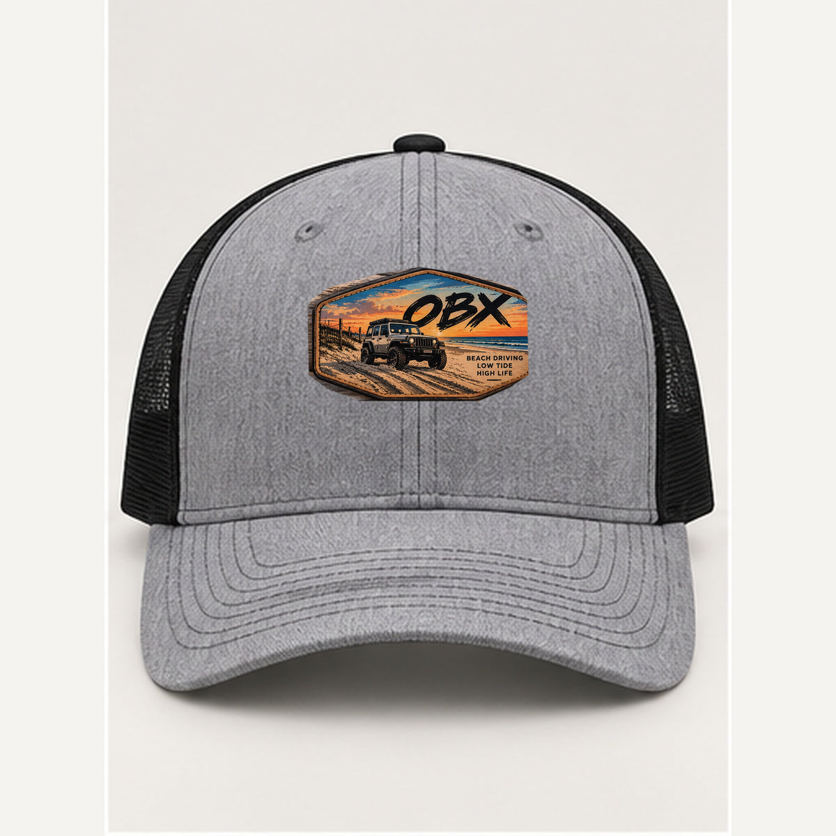 OBX Large Patch #4 on Heather Grey / Black hat