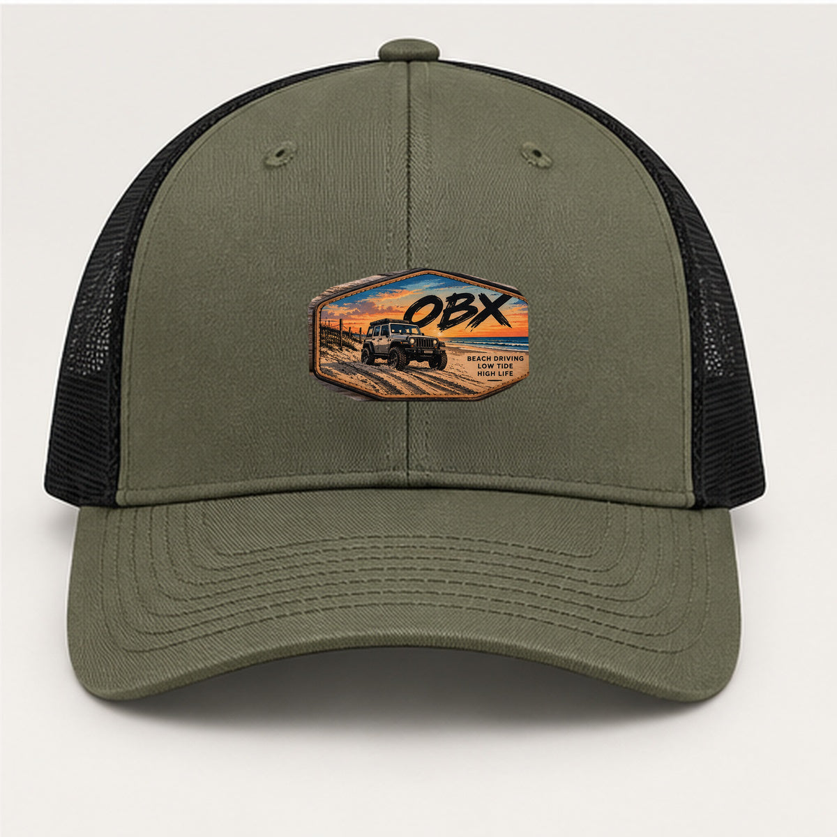 OBX Large Patch #4 on Loden / Black hat