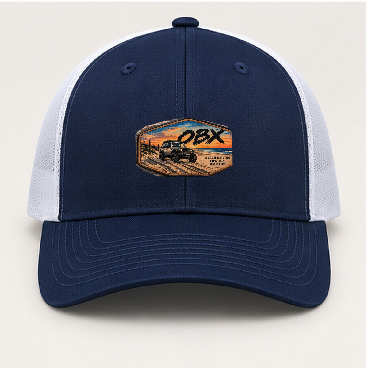 OBX Large Patch #4 on Navy / White hat