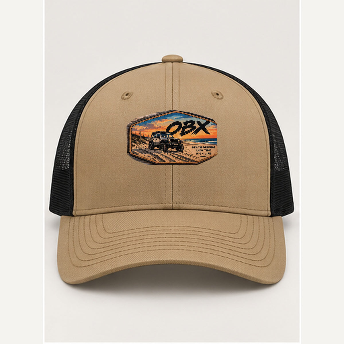 OBX Large Patch #4 on Tan / Black hat