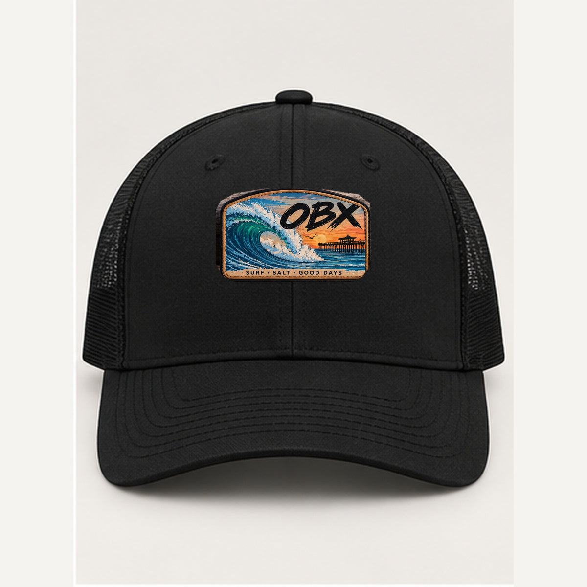 OBX Large Patch #5 on Black / Black hat