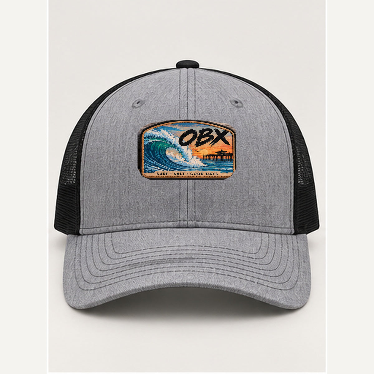 OBX Large Patch #5 on Heather Grey / Black hat