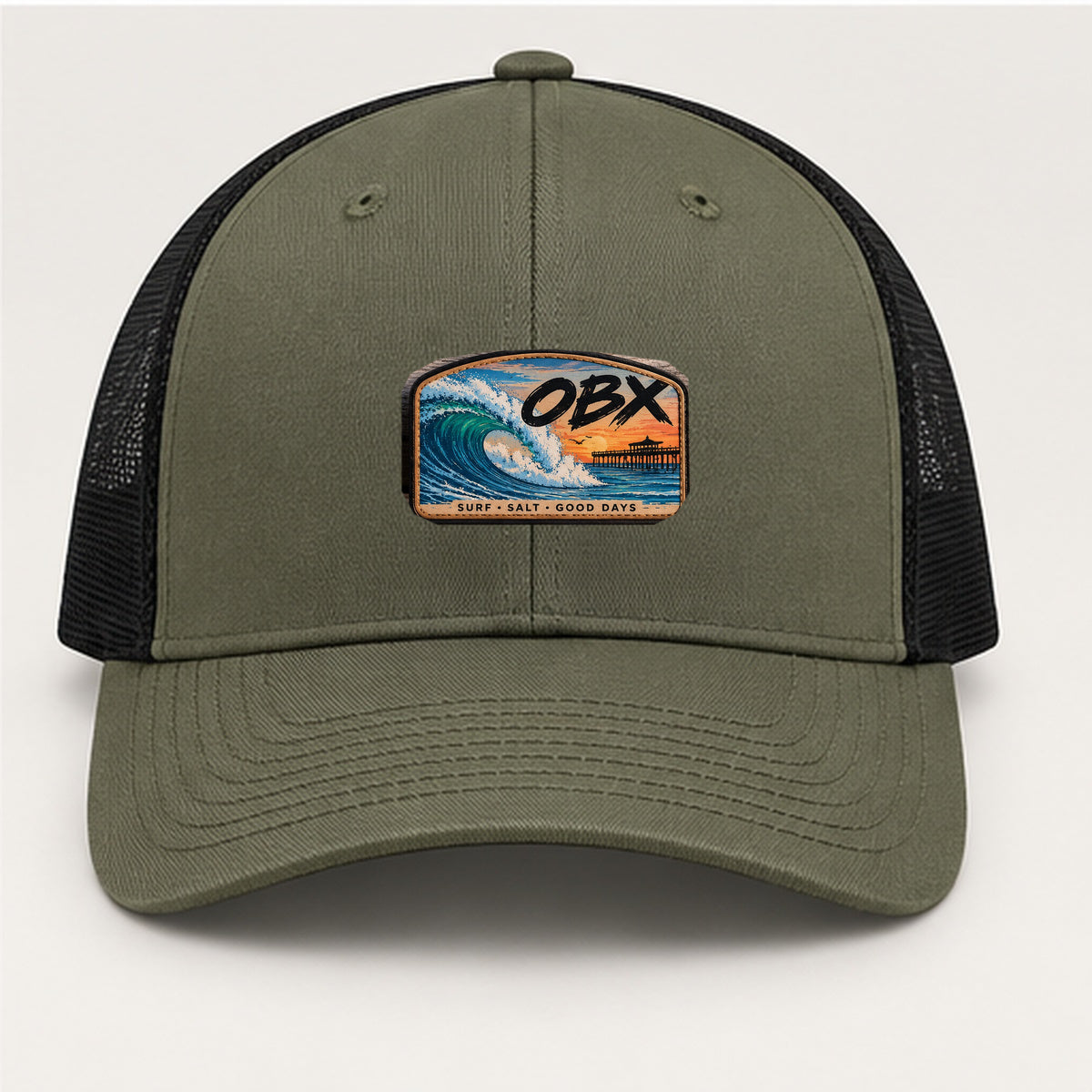 OBX Large Patch #5 on Loden / Black hat
