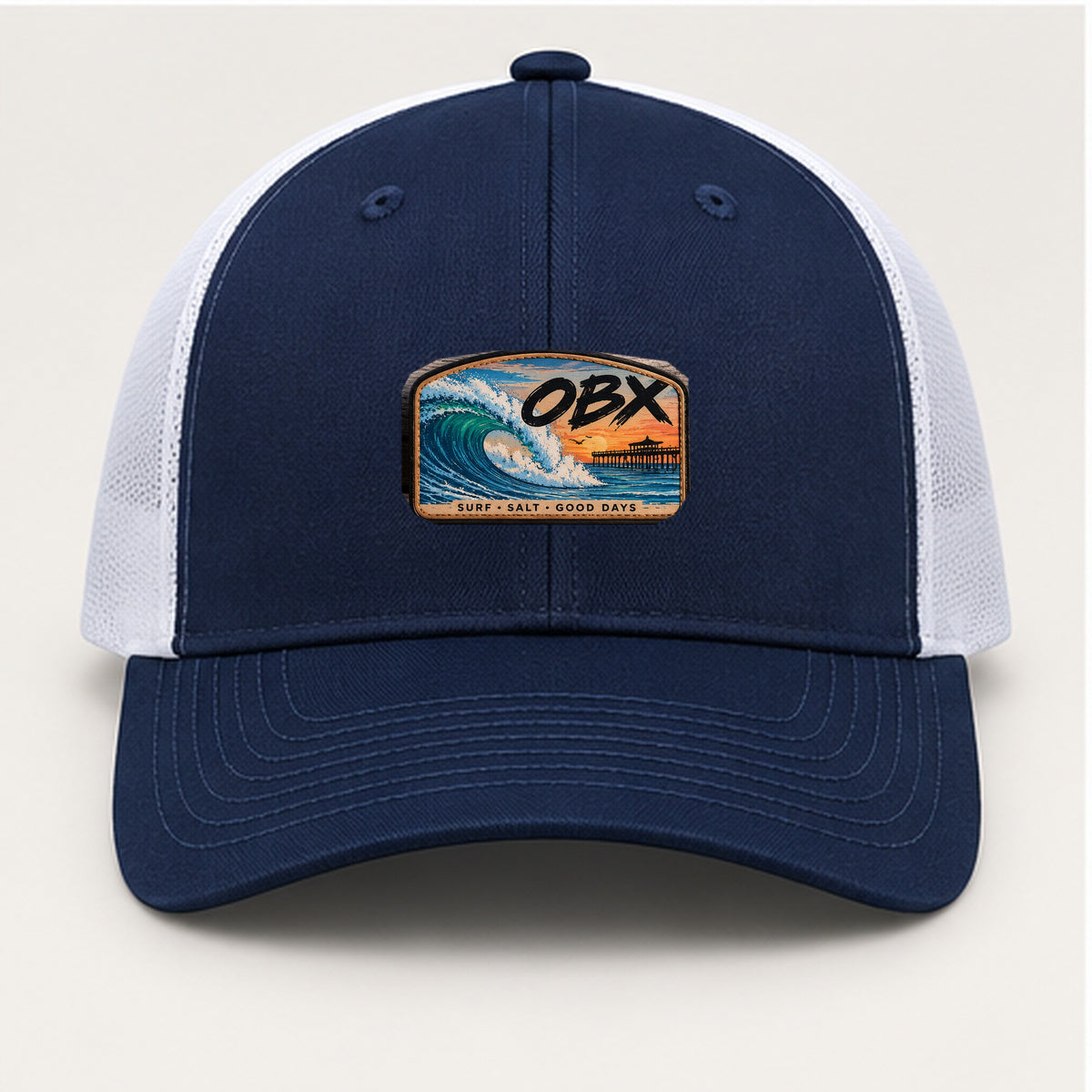 OBX Large Patch #5 on Navy / White hat