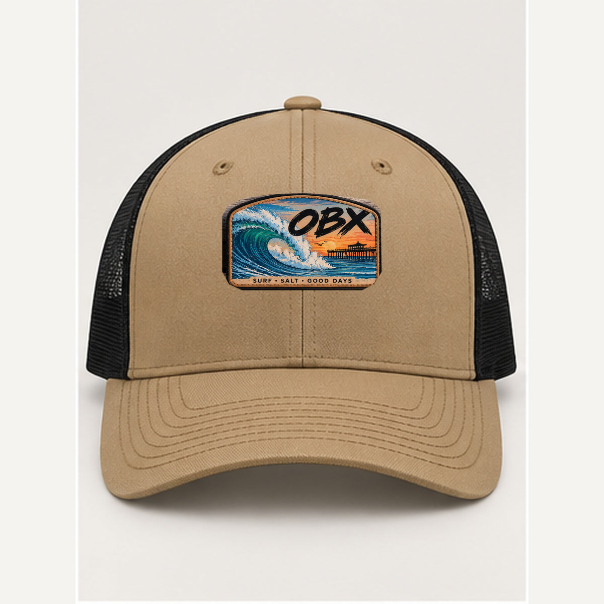 OBX Large Patch #5 on Tan / Black hat