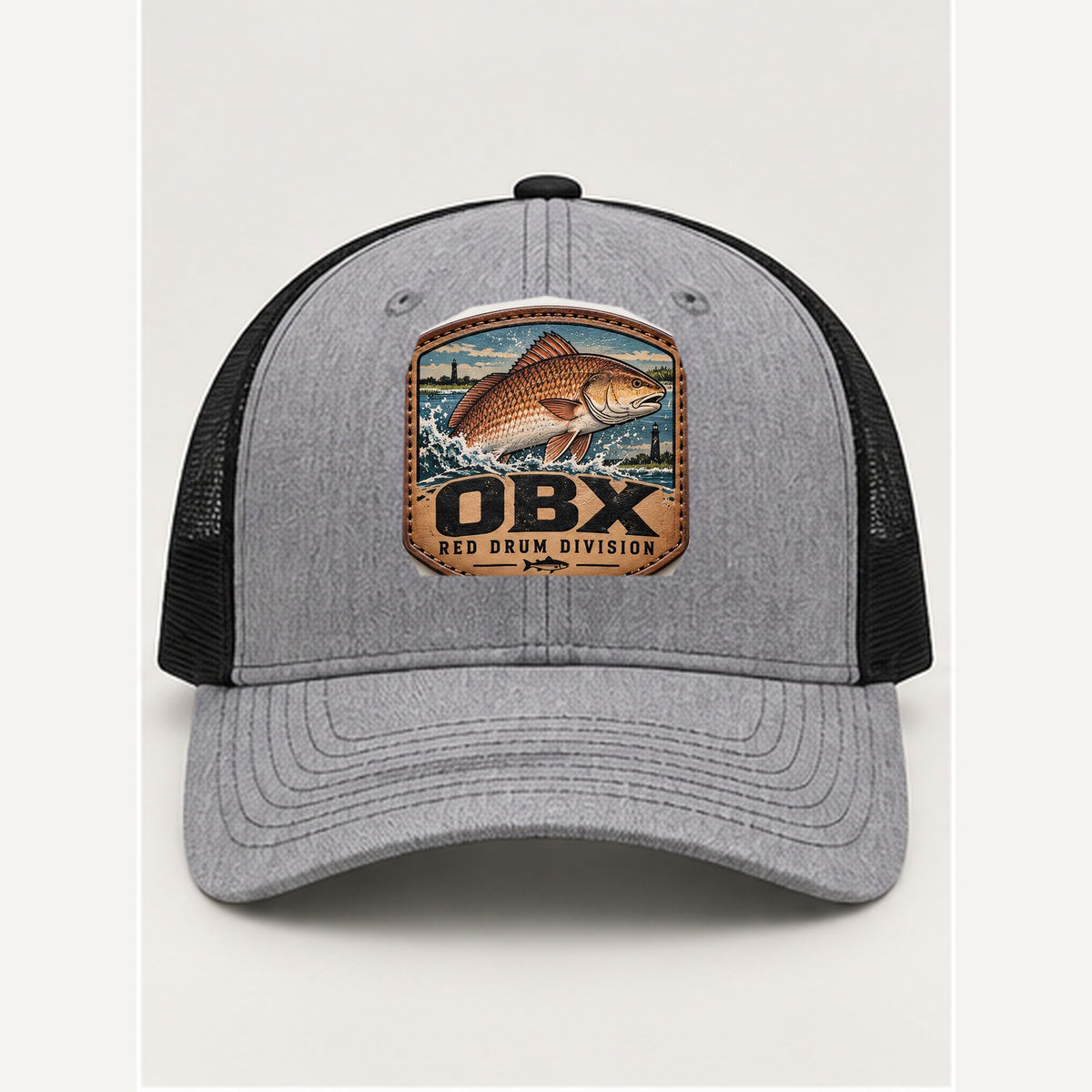 OBX Large Patch #6 on Heather Grey / Black hat
