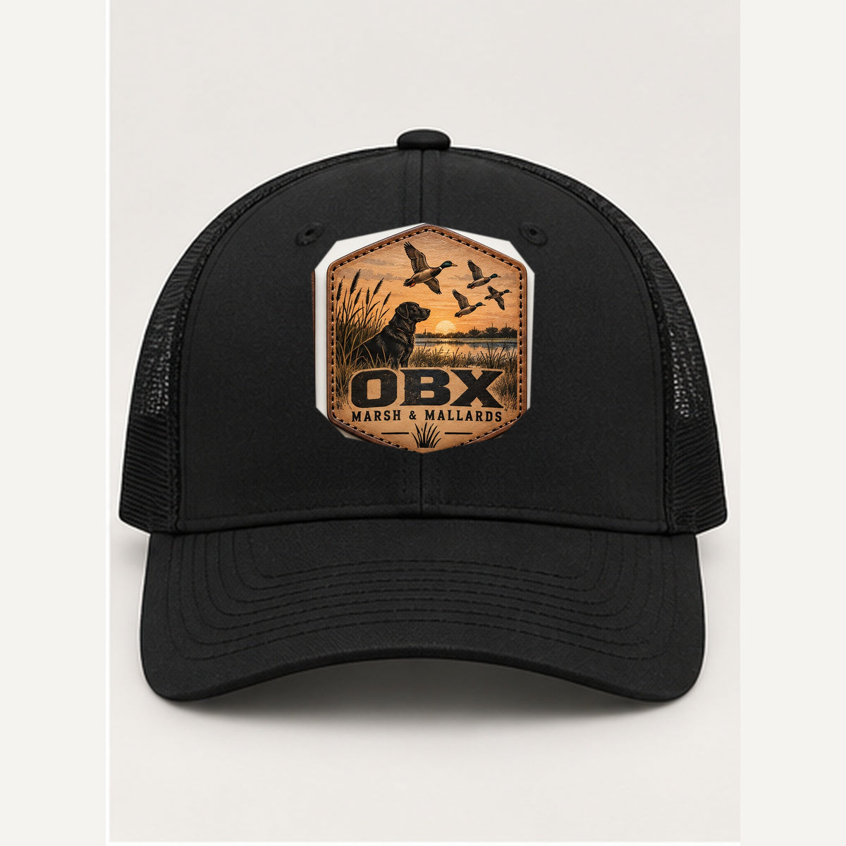 OBX Large Patch #7 on Black / Black hat
