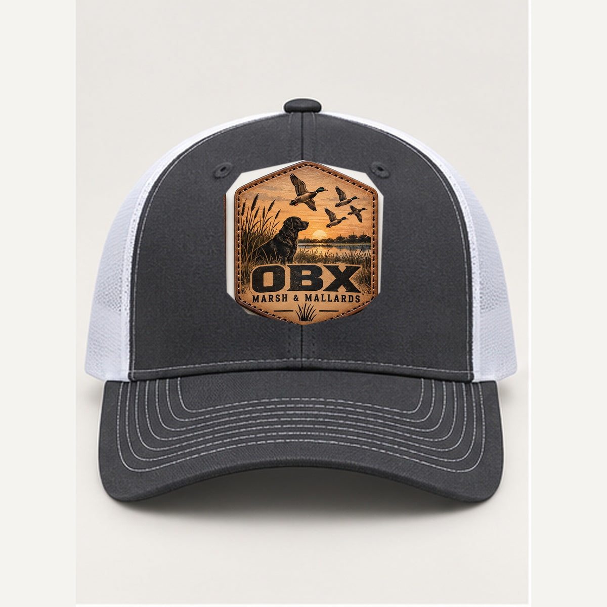 OBX Large Patch #7 on Charcoal / White hat