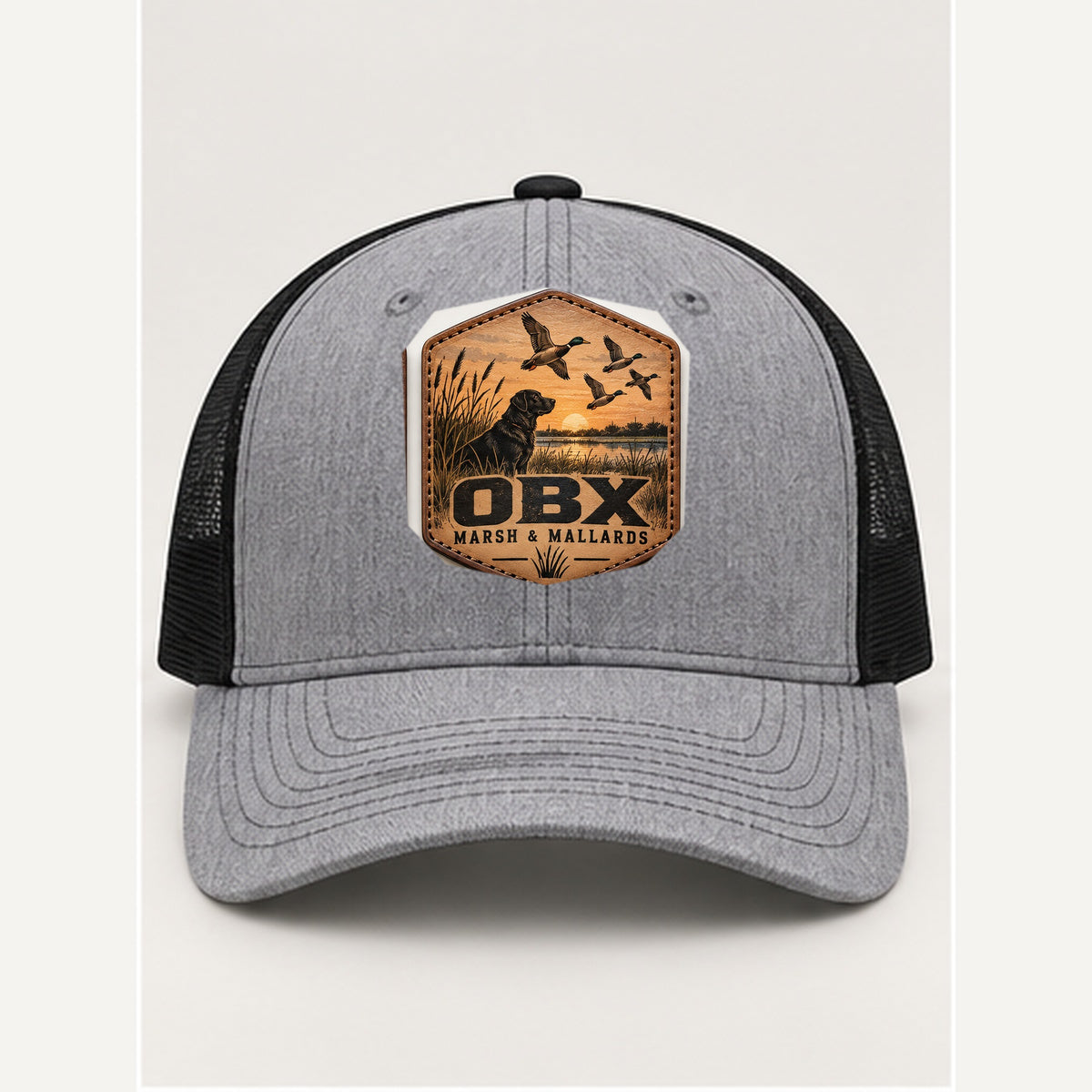 OBX Large Patch #7 on Heather Grey / Black hat