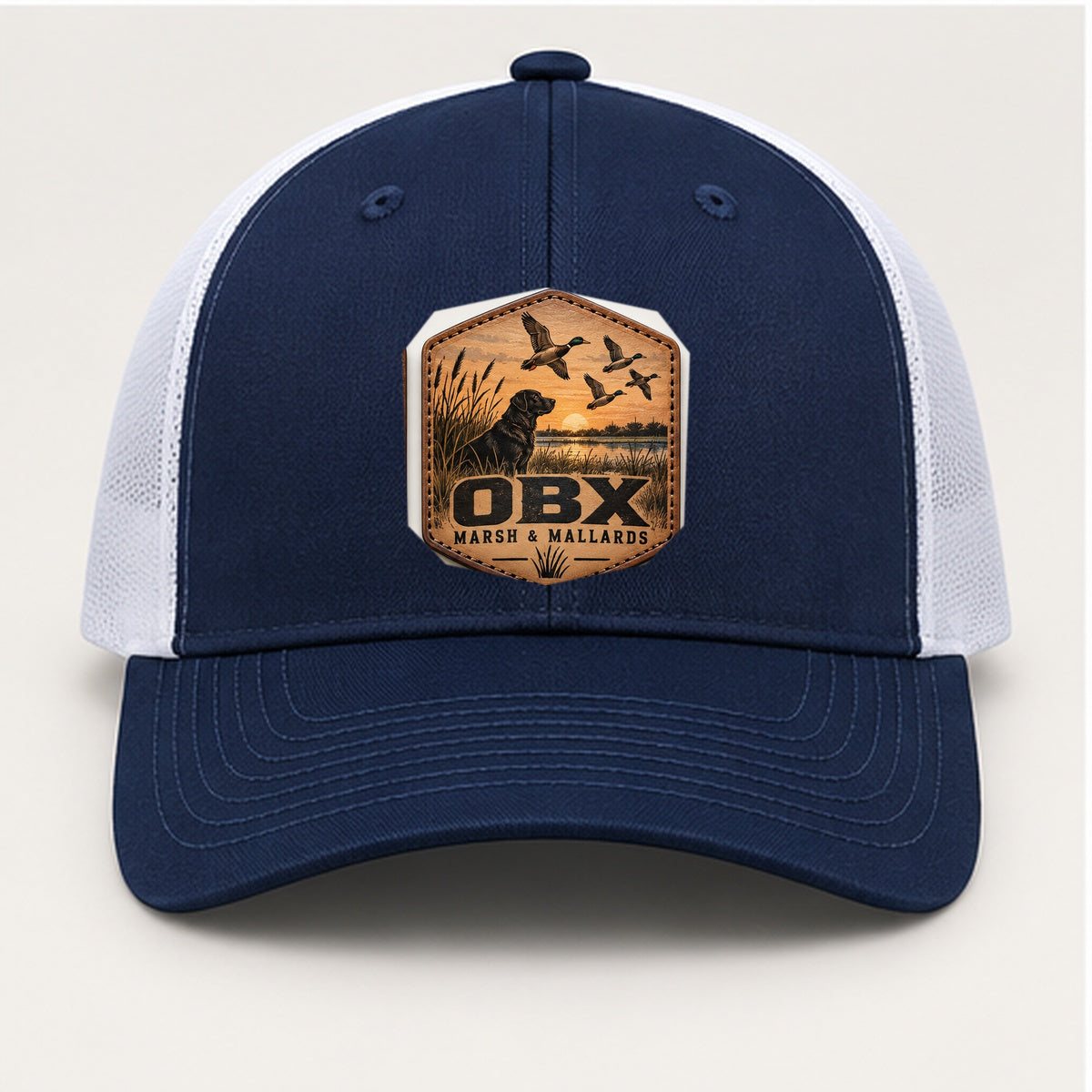 OBX Large Patch #7 on Navy / White hat