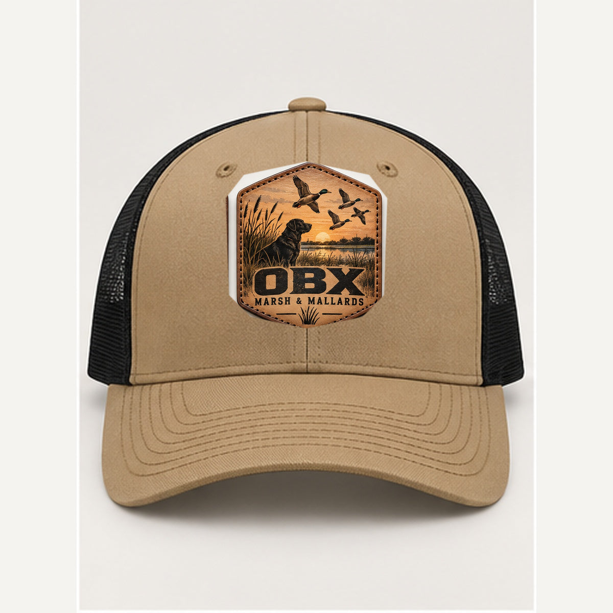 OBX Large Patch #7 on Tan / Black hat