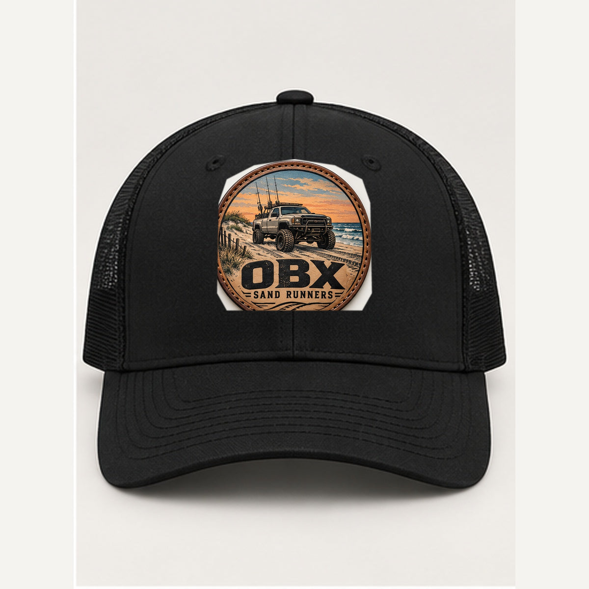 OBX Large Patch #8 on Black / Black hat