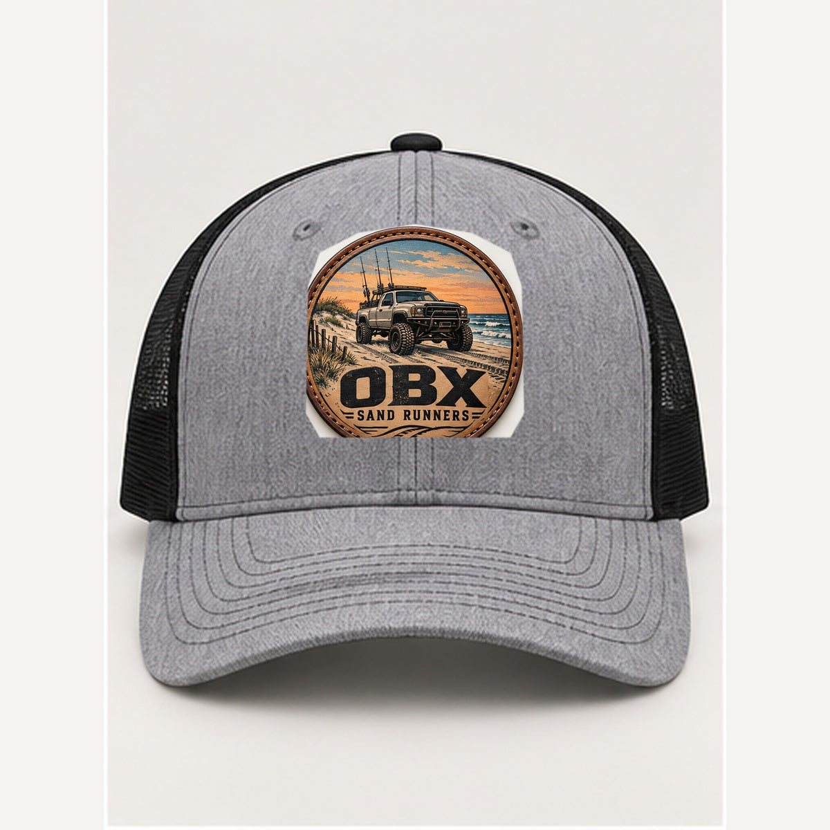 OBX Large Patch #8 on Heather Grey / Black hat