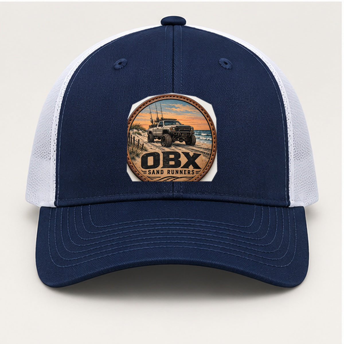 OBX Large Patch #8 on Navy / White hat