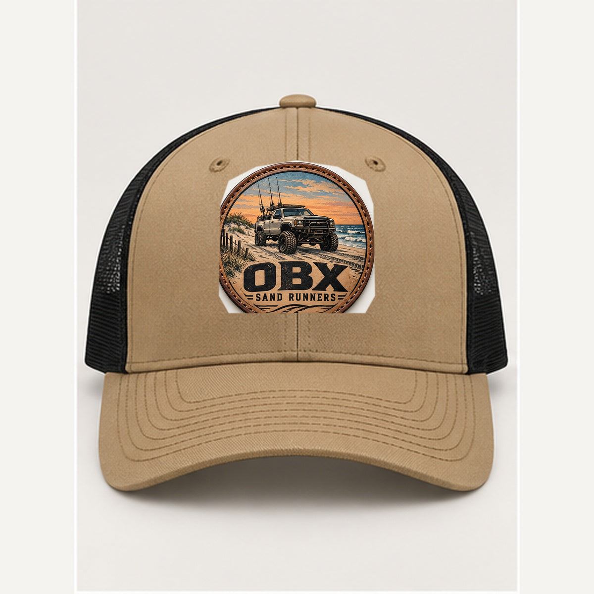 OBX Large Patch #8 on Tan / Black hat