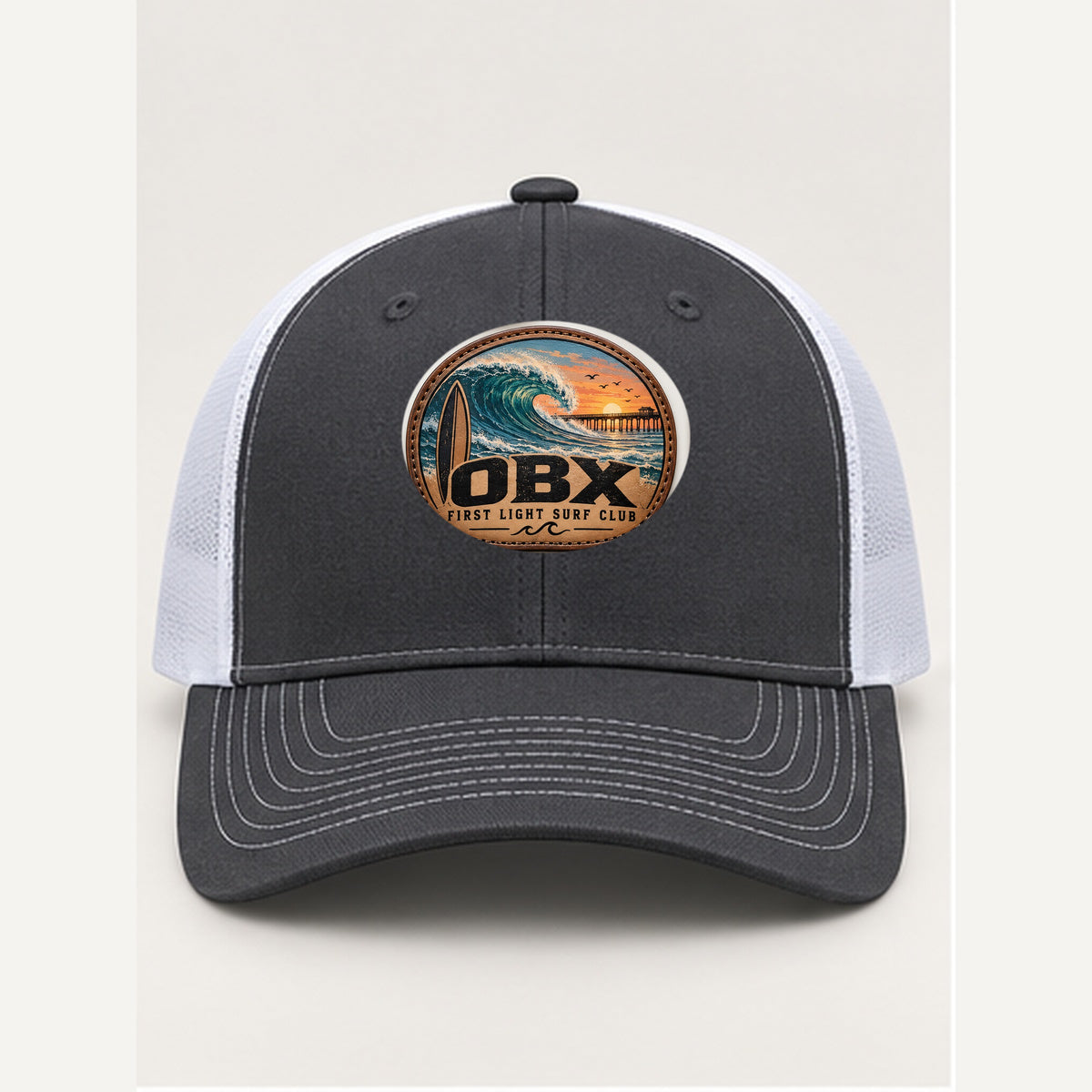 OBX Large Patch #9 on Charcoal / White hat