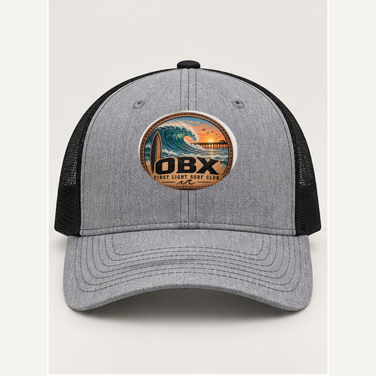 OBX Large Patch #9 on Heather Grey / Black hat