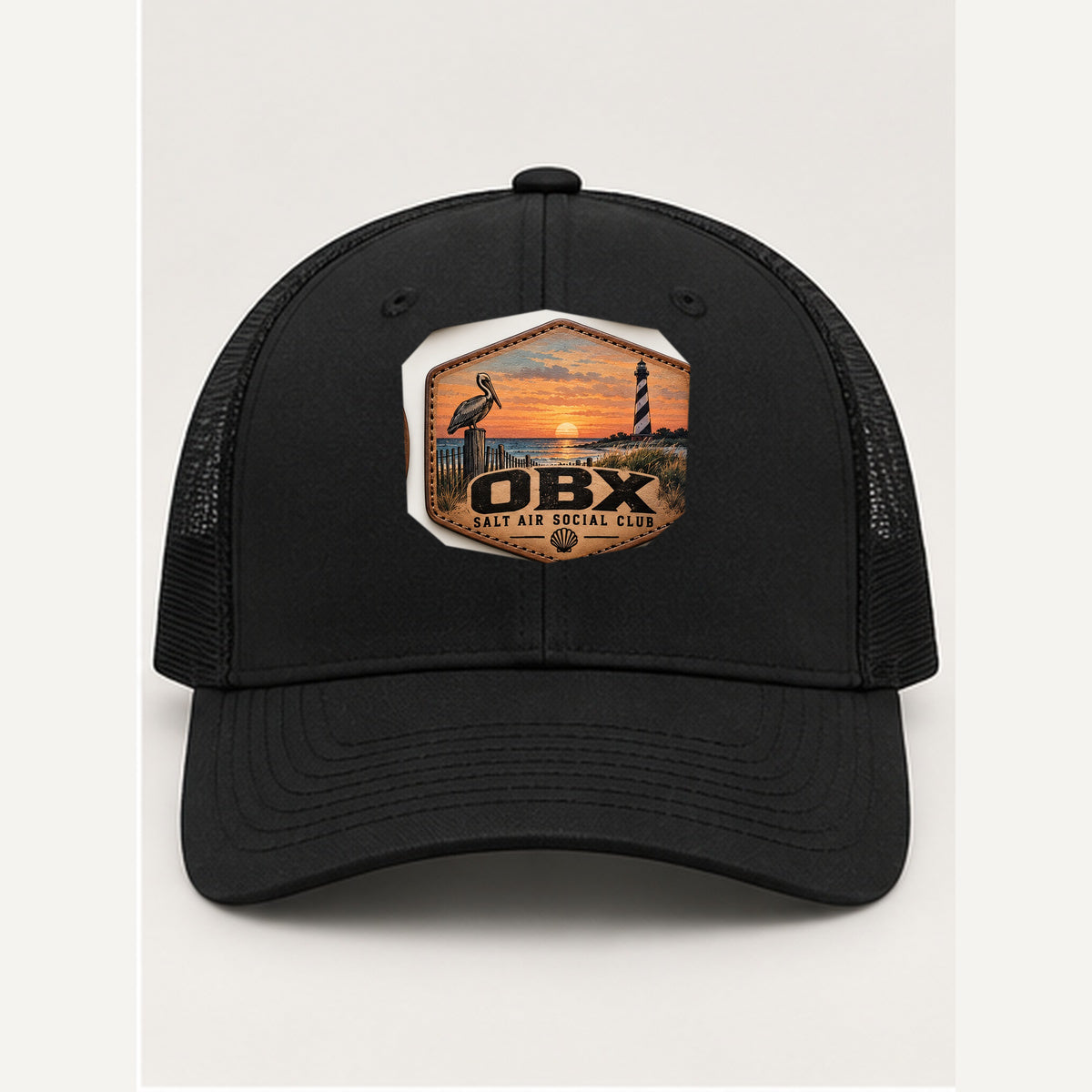 OBX Large Patch #10 on Black / Black hat