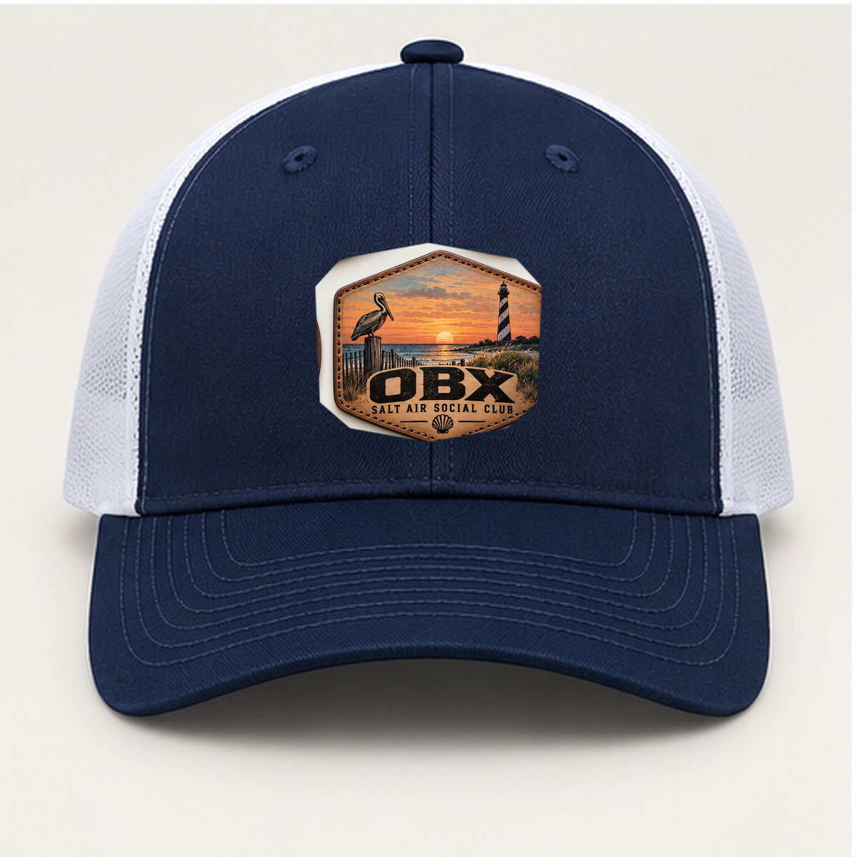 OBX Large Patch #10 on Navy / White hat