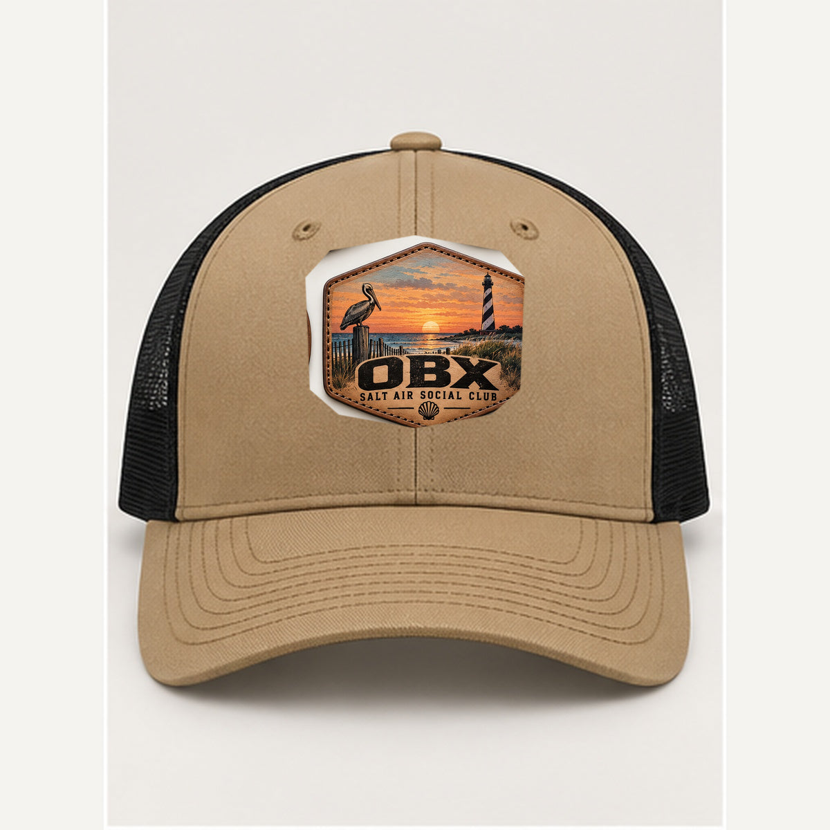 OBX Large Patch #10 on Tan / Black hat