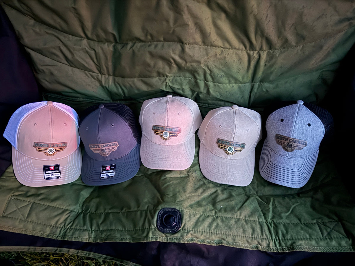 Lineup of finished custom Richardson 112 hats