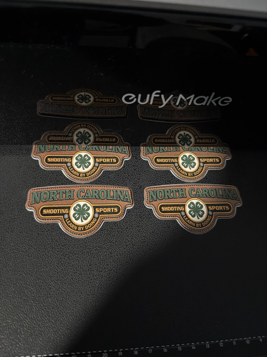 Finished custom patches on the production bed