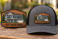 USS BACKYARD Navy Retiree Series custom hat featuring a house photo converted into a leather-style patch